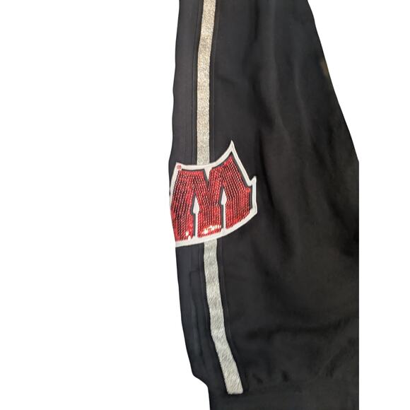 Pink Victoria’s Secret University of Wisconsin small joggers. Black,Red sequins - Picture 2 of 5